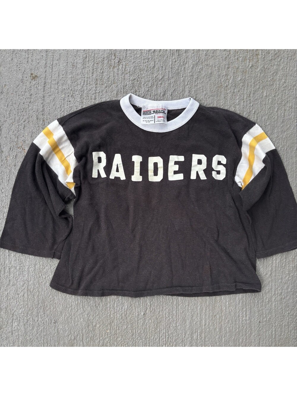 Vintage 70s Oakland Raiders Hutch Reach Long Sleeve NFL Football YOUTH Small 4T